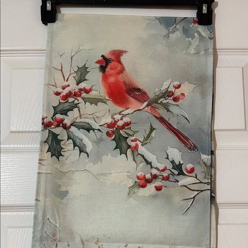 Festive Cardinal Holiday table runner